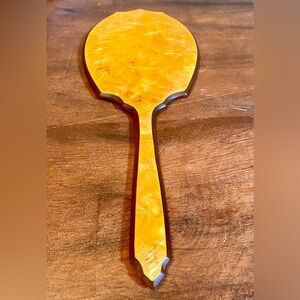 💥Celluloid Amber Hand-held Mirror💥 VINTAGE